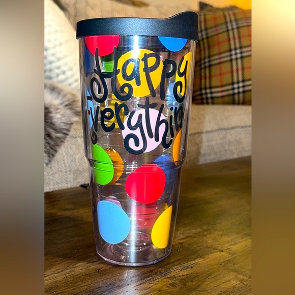 TERVIS Happy Everything Colorful Bright Dot Plastic 24oz. Tumbler Cup w/Lid - Picture 1 of 6